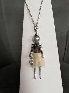 2W1DŁUGI NASZYJNIK BRELOK LALKA TIUL PERŁA 65cm - Naszyjniki - miniaturka - grafika 1
