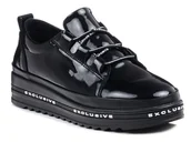 Półbuty damskie - Półbuty damskie na platformie skórzane czarne S.Barski LR592B -36 - miniaturka - grafika 1