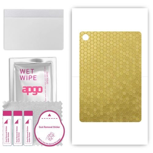 folia naklejka skórka strukturalna na TYŁ do Amazon Fire 7 (2022) - Plaster Miodu Złoty - apgo SKINS