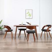 Krzesła - vidaXL Krzesła do jadalni 4 szt., drewniana rama, ciemnoszare, tkanina - miniaturka - grafika 1