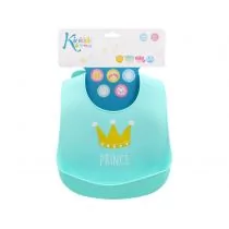 Kiokids Kiokids Silikonowy śliniak z kieszonką Boy 4m+ - Śliniaki i fartuszki - miniaturka - grafika 1