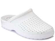 Skarpetki dla dzieci - Klapki białe męskie medyczne skórzane antypoślizgowe Sanital Flex 10601-44 - miniaturka - grafika 1