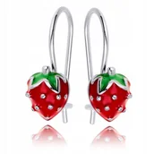 Biżuteria dla dzieci - Srebrne Kolczyki 925 Truskawki dla Dziewczynki - miniaturka - grafika 1