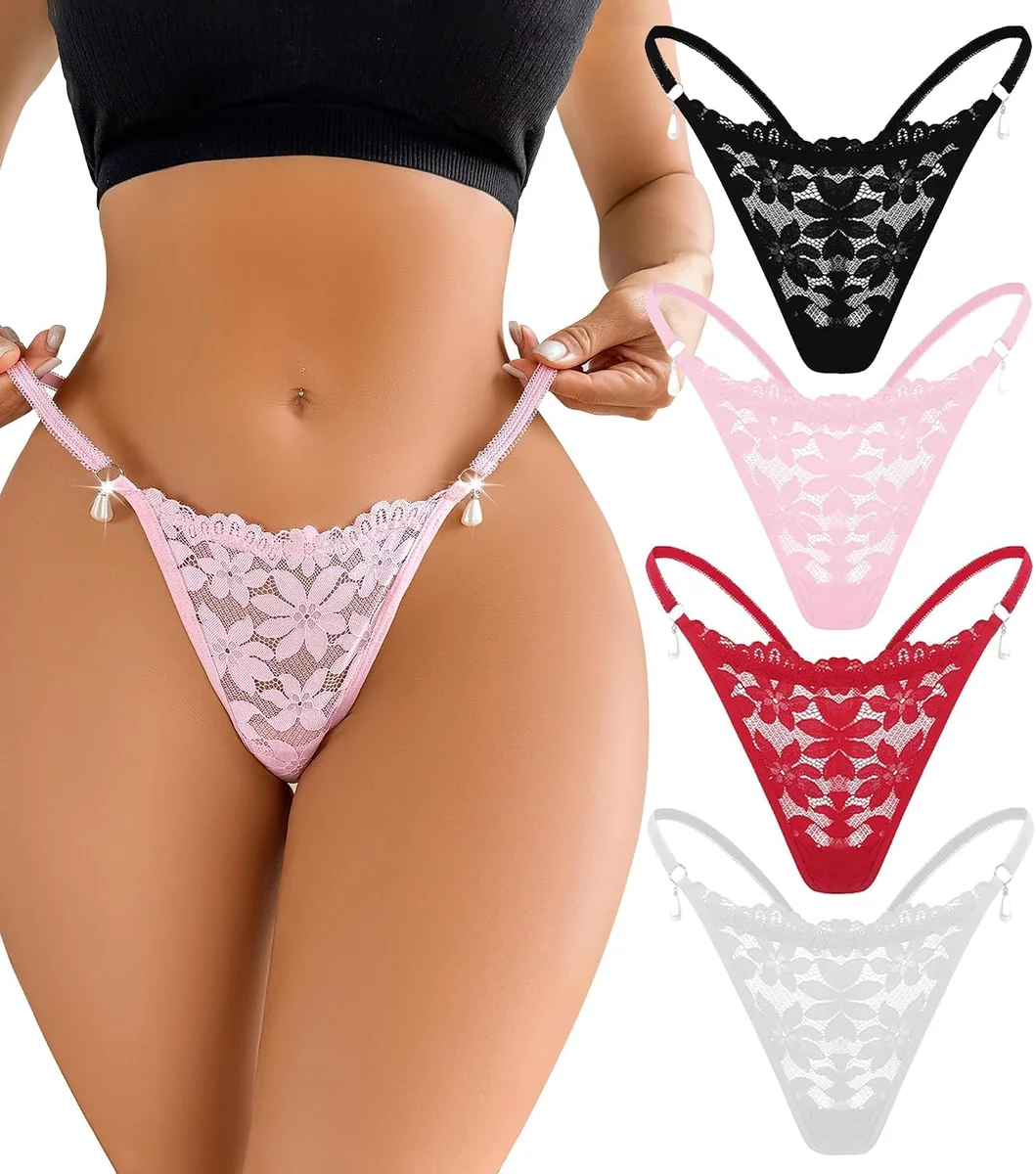 MAJTKI STRINGI KORONKA BIAŁE CZARNE PLUS SIZE BIELIZNA EROTYCZNA