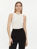Koszulki i topy damskie - Calvin Klein Top K20K206506 Biały Slim Fit - miniaturka - grafika 1
