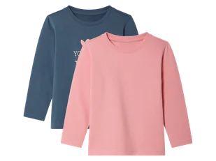 lupilu® Bluzki termiczne dziecięce z bawełną, 2 sztuki (Różowy/ niebieski, 86/92) - Bluzki dla dziewczynek - miniaturka - grafika 1