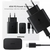 Ładowarki do telefonów - ORYGINALNA SZYBKA ��ADOWARKA SAMSUNG 45W FAST CHARGING + KABEL USB-C 1M - miniaturka - grafika 1