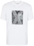 Koszulki męskie - Armani Exchange Męski T-Shirt Regular Fit NYC Image Tee, biały, XXL - miniaturka - grafika 1