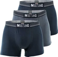 Majtki męskie - MUSTANG Herren Retroshorts 3er Pack, Bokserki, Spodnie, True Denim Marine/Blau/Marine M (Gr. Medium) - miniaturka - grafika 1