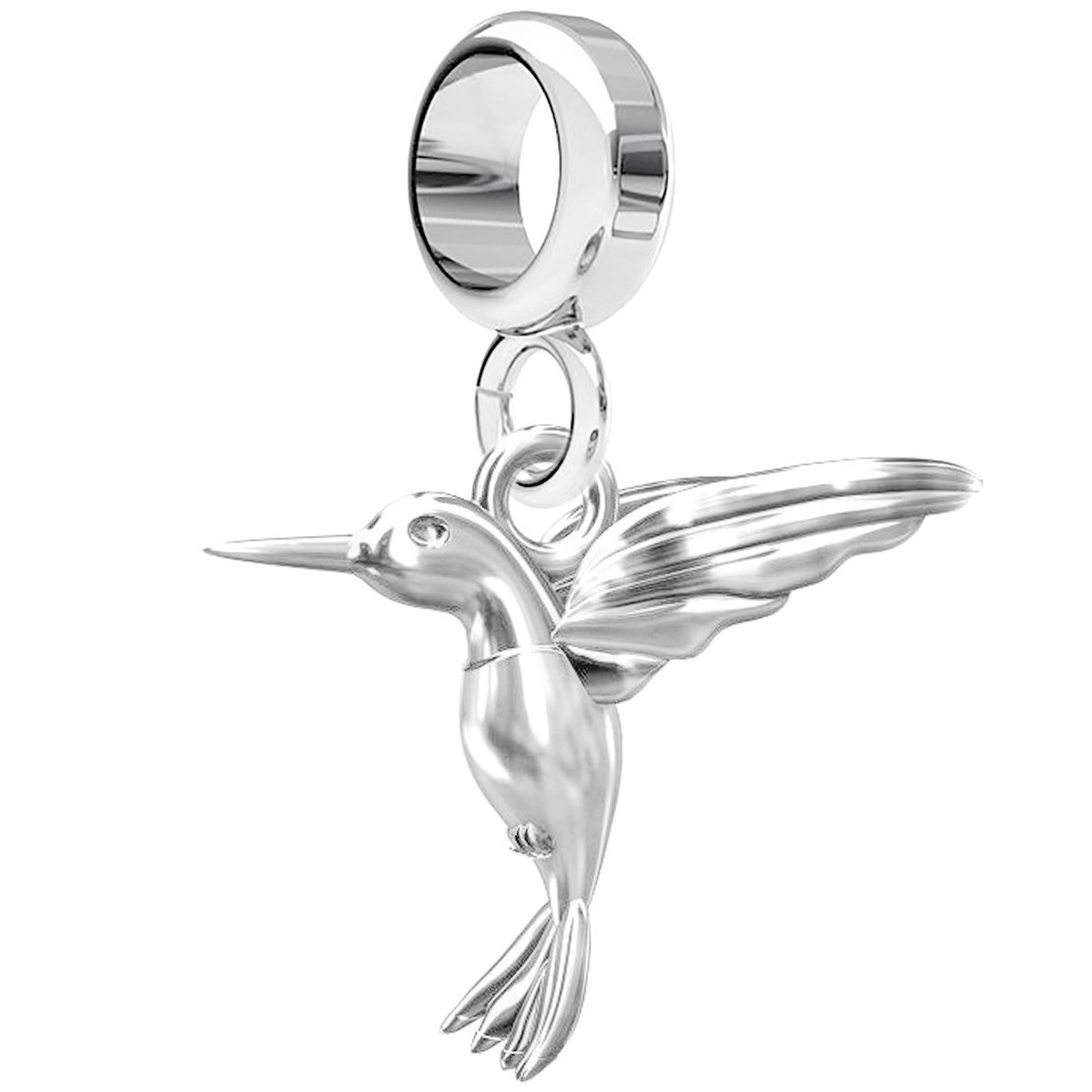 Charms Srebrny z Ptaszkiem Kolibrem Bird Ptak Koliber Jaskółka SREBRO 925