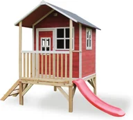 Place zabaw - Exit Domek drewniany dla dzieci ze zjeżdżalnią Loft 300 - czerwony - miniaturka - grafika 1