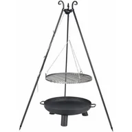 Ruszty - Farmcook Grill na trójnogu z rusztem ze stali nierdzewnej 60cm Czarny + Palenisko ogrodowe PAN 37 70cm - miniaturka - grafika 1