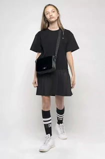 Sukienki i spódniczki dla dziewczynek - Dkny sukienka dziecięca kolor czarny mini prosta - DKNY - grafika 1