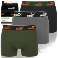 Majtki męskie - Puma Bokserki Męskie Khaki Orange Bawełna 3 Pak Rozmiar M - miniaturka - grafika 1