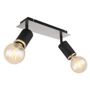 Lampy sufitowe - Globo Joseba 54032-2B plafon lampa sufitowa spot 2x60W E27 czarny/nikiel - miniaturka - grafika 1