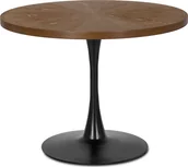 Stoły - Mebel Elite Stół Okrągły LINO 100 cm Orzech/Czarny Nowoczesny Loft - miniaturka - grafika 1