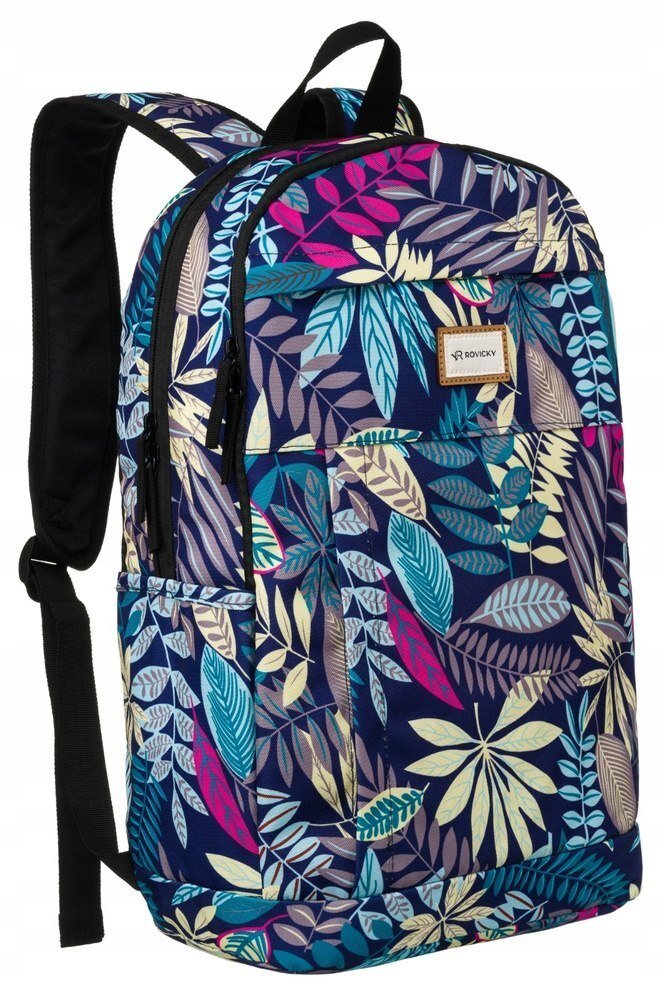 Klasyczny, Damski Plecak Z Poliestru W Roślinny Wzór Lumarko!