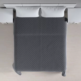 Narzuta pikowana w romby, grafitowy szary, 60 x 120cm, Posh Velvet - Narzuty - miniaturka - grafika 1