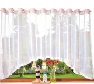 Firany - Firana przelotki łuk 200x150 cm woalowa gładka kółka - miniaturka - grafika 1