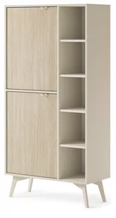 BEŻOWY Regał 160 cm Wysoki FRONT JODEŁKA Scandi PÓŁKI NA KSIĄŻKI Nóżki DREWNIANE uchwyt METALOWY - Półki do salonu BEŻOWY Regał 160 cm Wysoki FRONT JODEŁKA Scandi PÓŁKI NA KSIĄŻKI Nóżki DREWNIANE uchwyt METALOWY - Półki do salonu - miniaturka - grafika 1