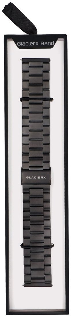 GlacierX bransoleta do smartwatcha Classic Black Steel Czarna 22mm
