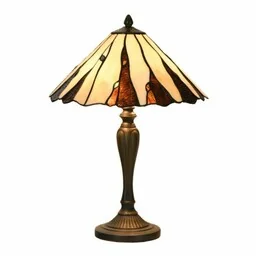 Lampa Stołowa Tiffany Witrażowa 3L Clayre & Eef - Lampy stojące - miniaturka - grafika 1