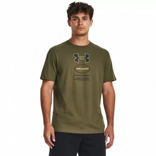 Męski t-shirt z nadrukiem Under Armour UA M Branded GEL Stack SS - oliwkowy/khaki - UNDER ARMOUR - Koszulki sportowe męskie - miniaturka - grafika 1