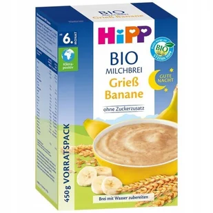 Hipp Bio Mleczna Kaszka Bananowa na Noc 6m 450g - Kaszki dla dzieci - miniaturka - grafika 1