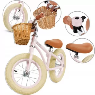 Rowerek Biegowy Kidwell Z Koszykiem Jeździk Rower Lekki Classy Pink 3021 - Rowerki biegowe - miniaturka - grafika 1
