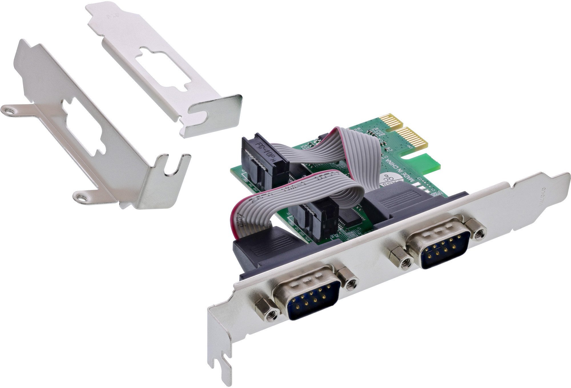 InLine® Schnittstellenkarte, 2x Seriell RS-232, PCIe, AX99100, Low-Profile