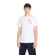 Koszulki męskie - Armani Exchange Męski t-shirt Slim Fit Ax Eagle Tee, biały, XXL - miniaturka - grafika 1