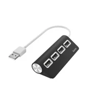 Pozostałe akcesoria sieciowe - HAMA HUB USB 4 x USB 2.0 Czarny - miniaturka - grafika 1