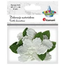 Titanum Ozdoba materiałowa Kwiaty gardenii 6szt - Pozostałe akcesoria dla plastyków - miniaturka - grafika 1