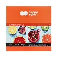 Szkolne artykuły papiernicze - Blok akrylu 15x15/10 360g HappyColor - miniaturka - grafika 1