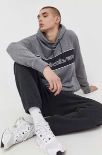 Quiksilver bluza męska kolor szary z kapturem wzorzysta - Bluzy męskie - miniaturka - grafika 1