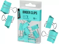 Spinacze i klipsy do papieru - Klipy biurowe Berlingo 19mm turkusowe opakowanie 10 sztuk - miniaturka - grafika 1