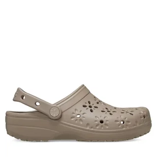 Klapki Crocs Classic Floral Cut Out Clog 210927 Brązowy - Klapki i japonki damskie - miniaturka - grafika 1