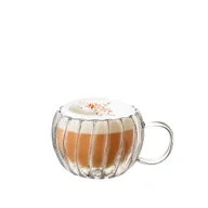 Filiżanki - Filiżanka ryflowana do kawy lub herbaty Wilmax 300 ml ze szkła termicznego - miniaturka - grafika 1