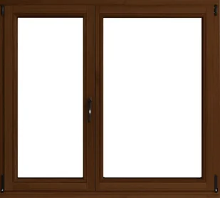 Lupol 3-szybowe fasadowe lakier kolor orzech O35 90 R/RU 1465x1435 mm - Okna - miniaturka - grafika 1