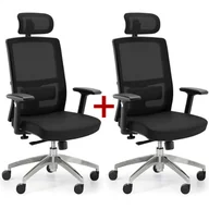 Fotele i krzesła biurowe - B2B Partner Krzesło biurowe Ned MF 1+1 Gratis, czarny X3-52A-MF/N21+NT01 - miniaturka - grafika 1