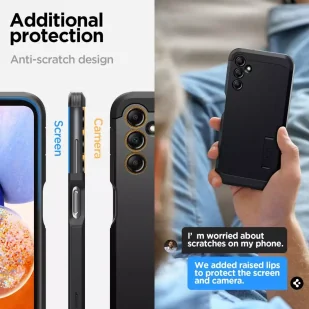 Etui Spigen Tough Armor do Samsung Galaxy A14 5G Black - Etui i futerały do telefonów - miniaturka - grafika 10