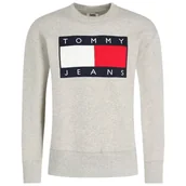 Bluzy męskie - Tommy Jeans Granatowa Bluza bez kaptura Szara Duże Logo r. L - miniaturka - grafika 1