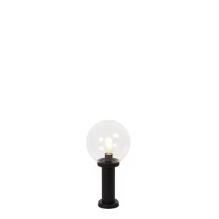 QAZQA Stojąca lampa zewnętrzna czarna z przezroczystą kulą 50 cm IP44 - Sfera - Lampy ogrodowe - miniaturka - grafika 1