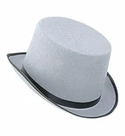 Dodatki do strojów karnawałowych - Cylinder top, szary, rozmiar uniwersalny - miniaturka - grafika 1