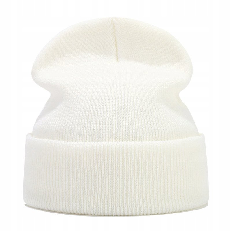 biała CZAPKA damska jesienna stylowa BEANIE stylowa dzianinowa
