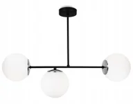 Lampy sufitowe - Lampa Sufitowa Wisząca Żyrandol Szklane Białe Kule Potrójna Loft Glamour - miniaturka - grafika 1
