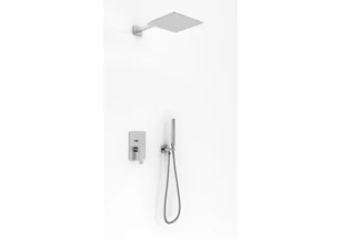 Kohlman Axis zestaw prysznicowy chrom deszczownica kwadratową 20cm QW210NQ20  QW210NQ20 - Zestawy prysznicowe - miniaturka - grafika 1