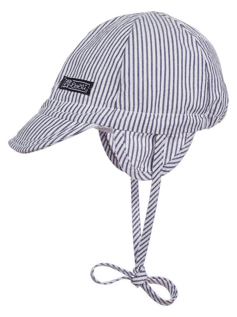 Wiązana czapka z daszkiem szare paski Döll