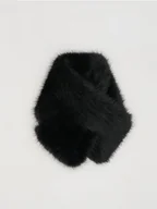 Czapki damskie - Reserved - Szalik ze sztucznego futra - czarny - miniaturka - grafika 1