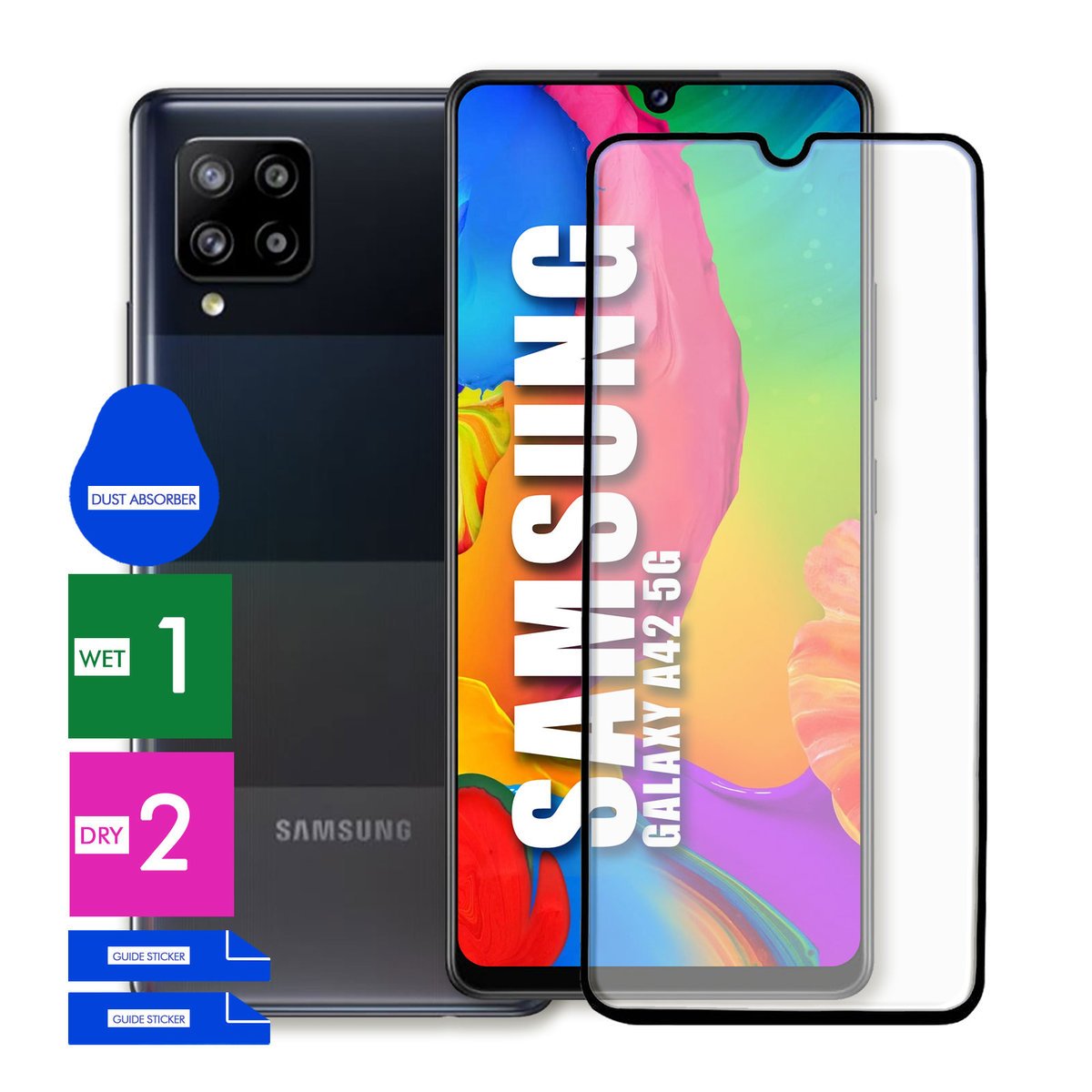 SZKŁO OCHRONNE DO SAMSUNG GALAXY A42 5G HARTOWANE 9H PEŁNE CAŁY EKRAN 5D